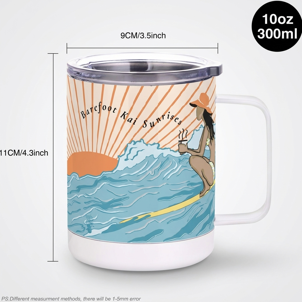 Barefoot Kai Sunrises Coffee Insulated Coffee Mug, 10oz