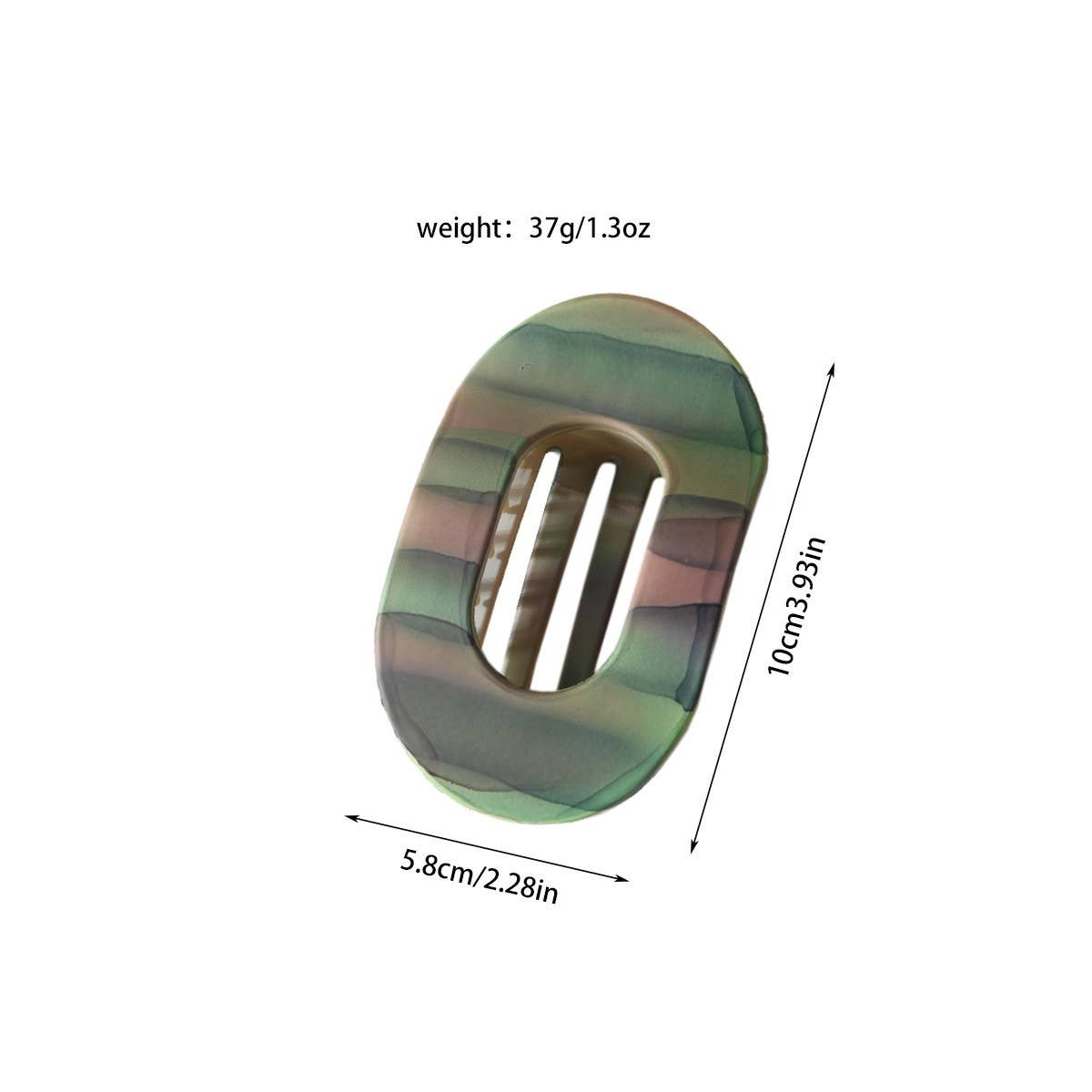 IRIDESCENT OVAL HAIR CLAW CLIP STRONG GRIP