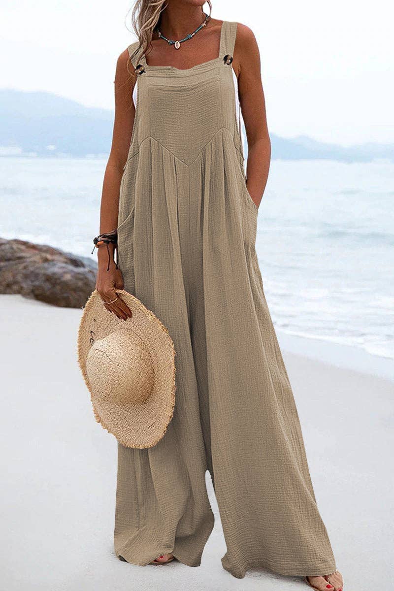 Overall Loose Crepe Jumpsuit