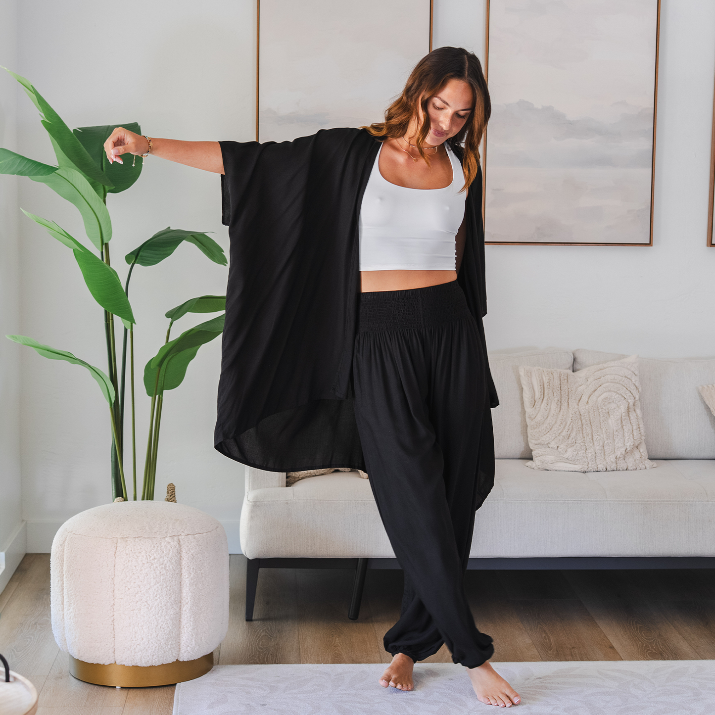 Black Harem Pants with Pockets