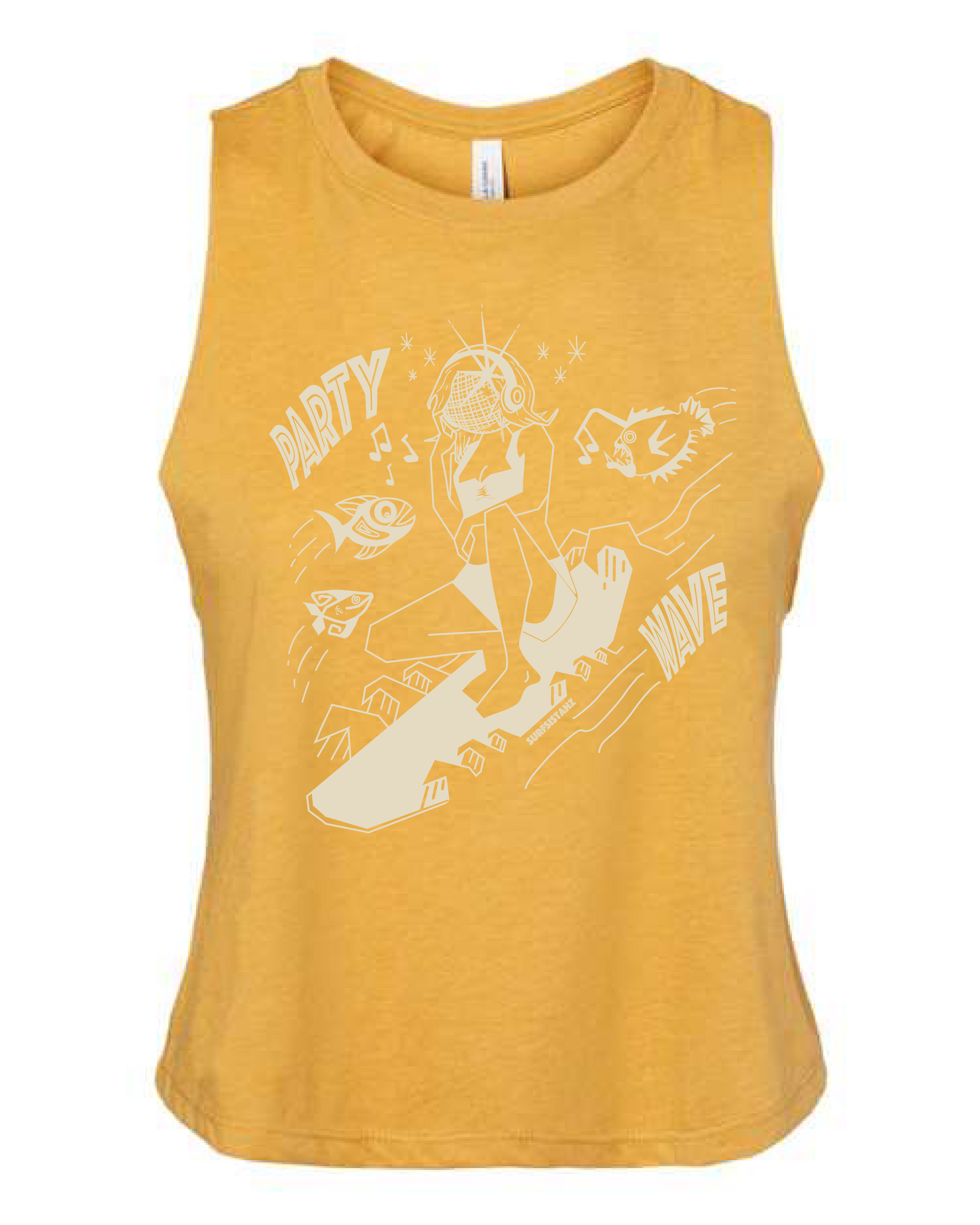 Party Wave Racerback Crop Tank
