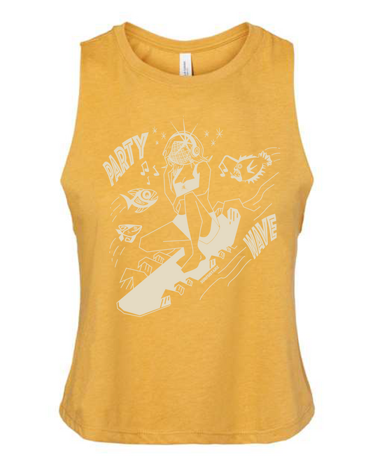 Party Wave Racerback Crop Tank