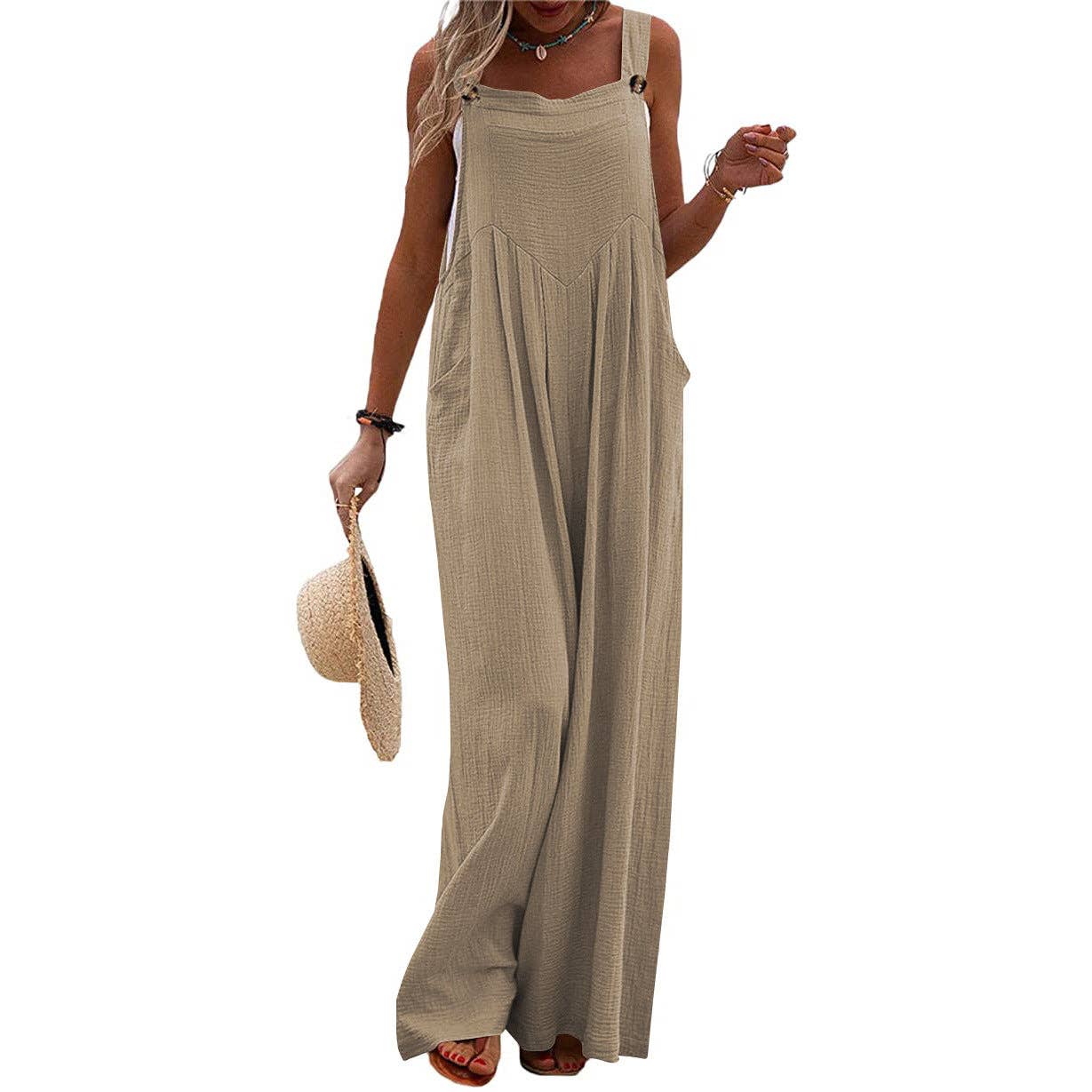 Overall Loose Crepe Jumpsuit